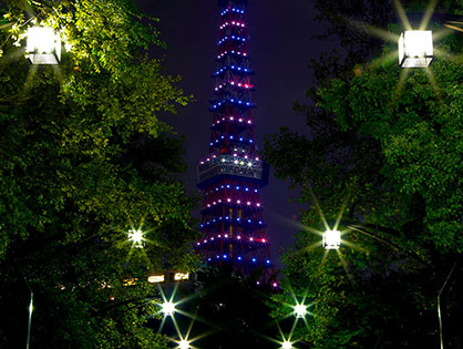 La tour de Tokyo s'illumine